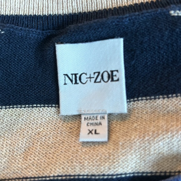 NIC+ZOE Women's Plus Size Jewel Stripes Vital Sweater - Picture 3 of 7